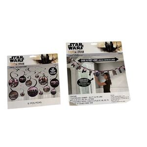 Disney Star Wars Mandalorian Party Decorations - Black and White